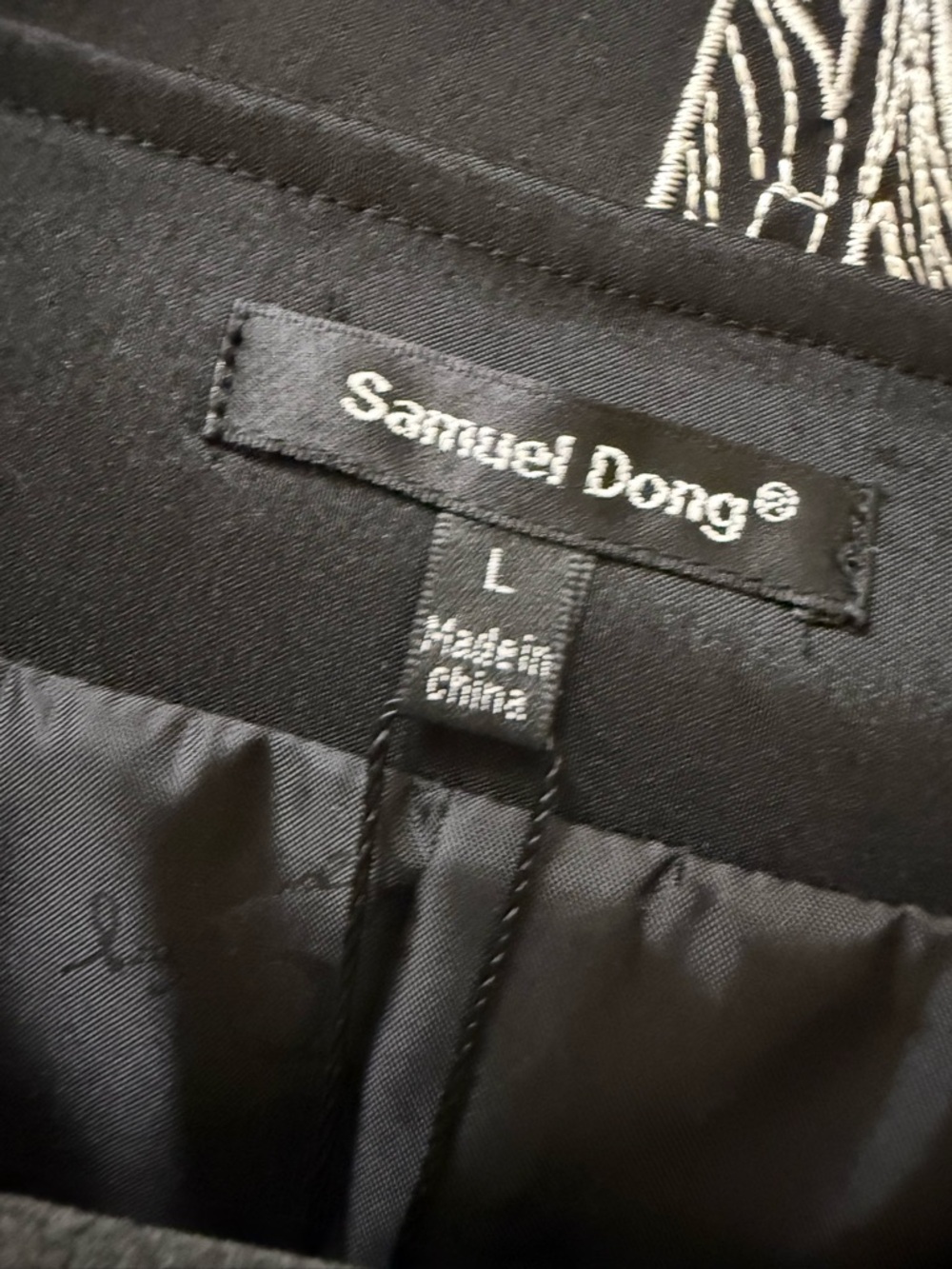 💥 NwT: Samuel Dong Black Floral Belted Jacket with White Embroidery⭐️ - Picture 11 of 12